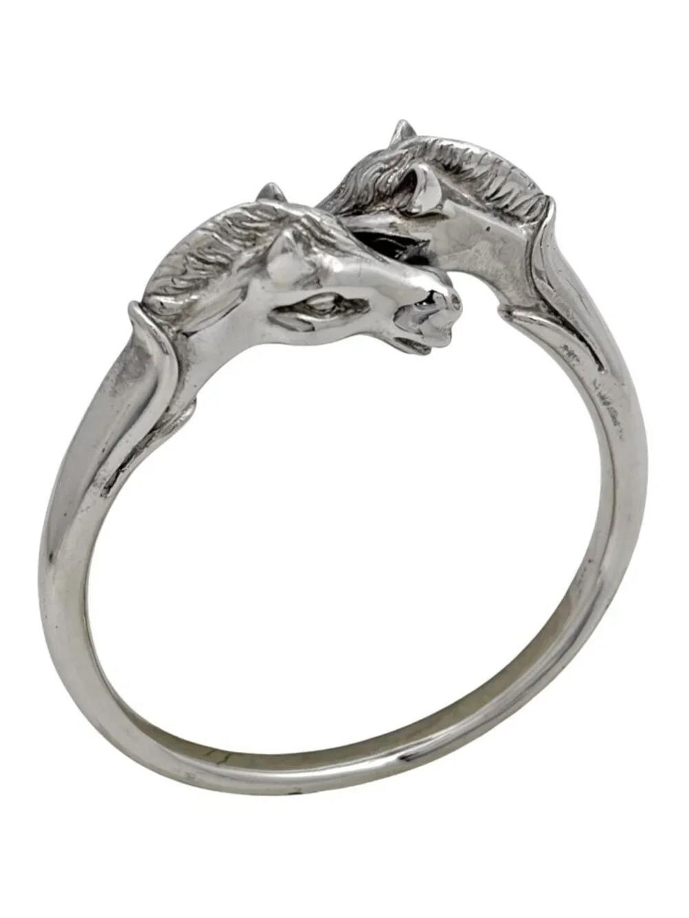 Hermes Bangle Cheval Hose Metal Silver Bracelet